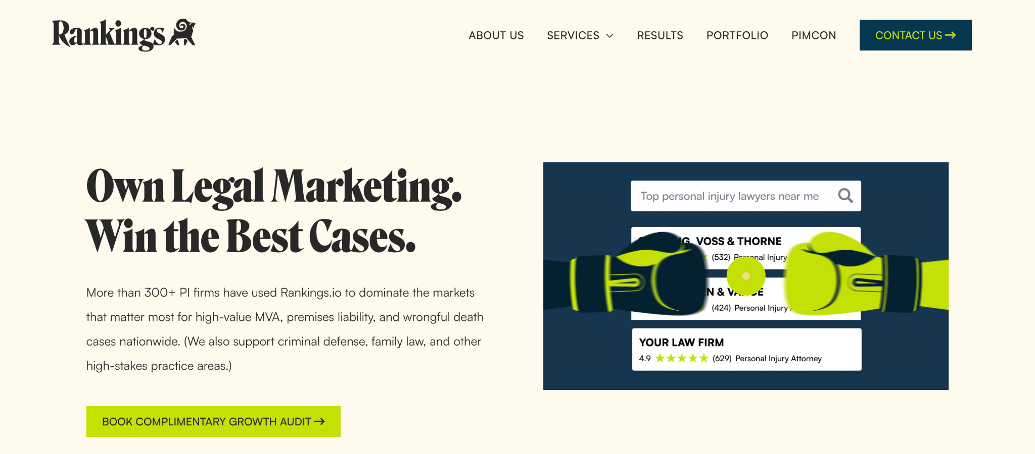 Rankings.io - niched exclusively into personal injury SEO