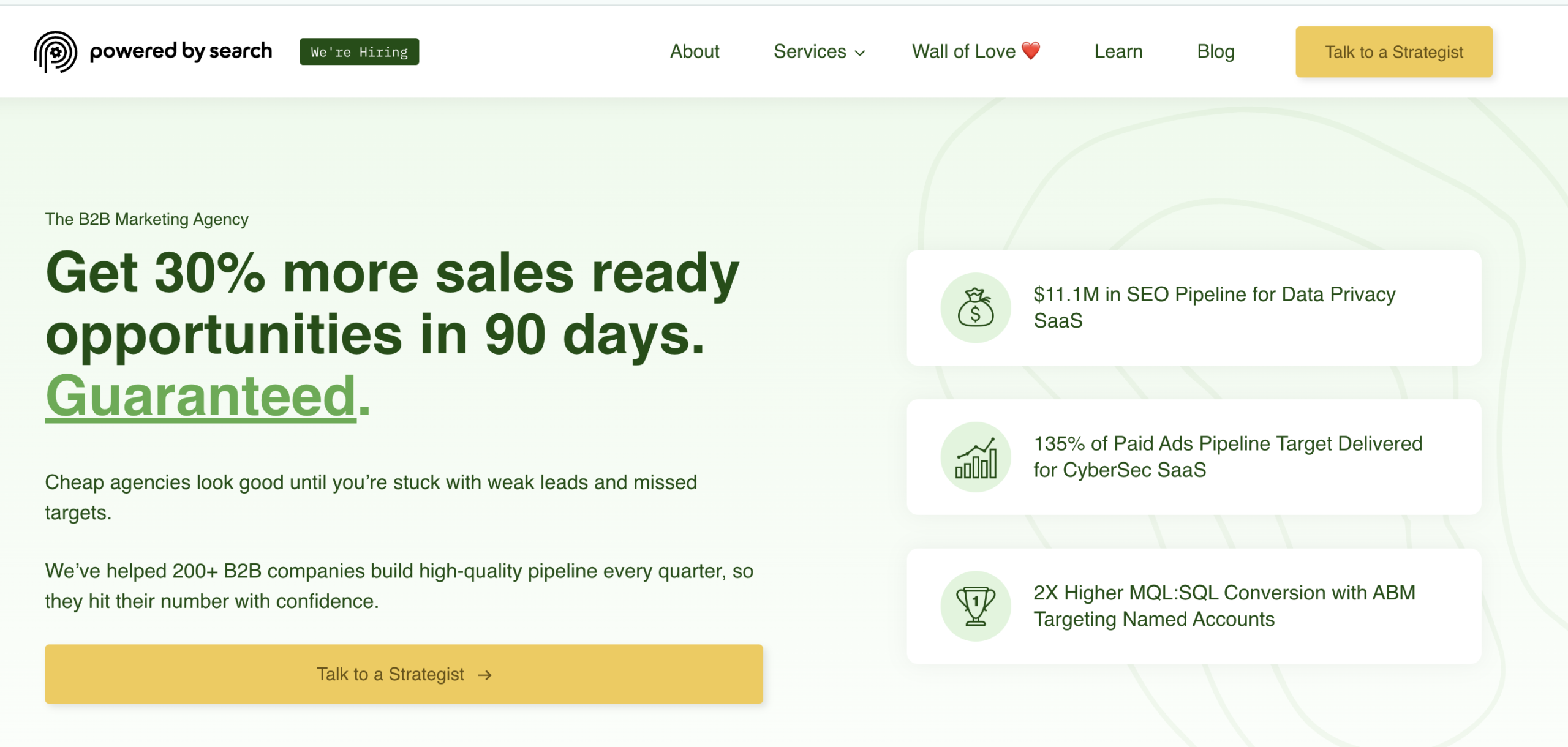Powered by Search - best B2B SaaS AEO agencies