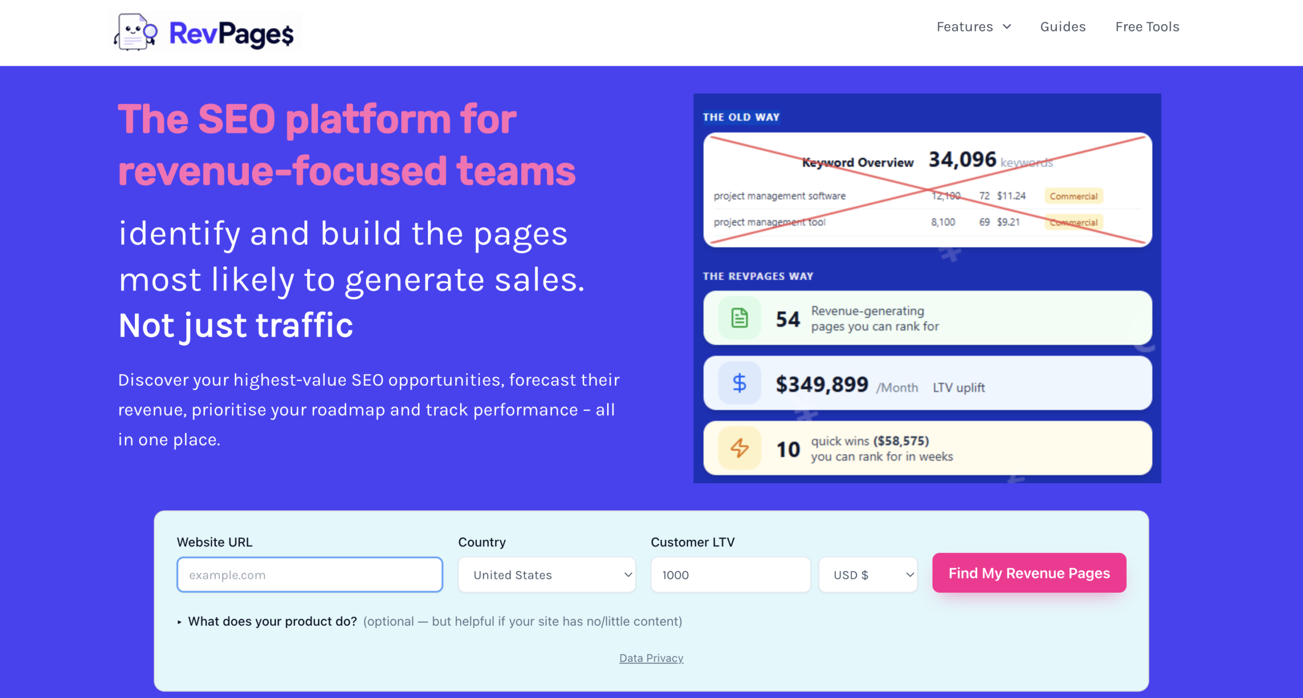 RevPages - SaaS Keyword Research Tool