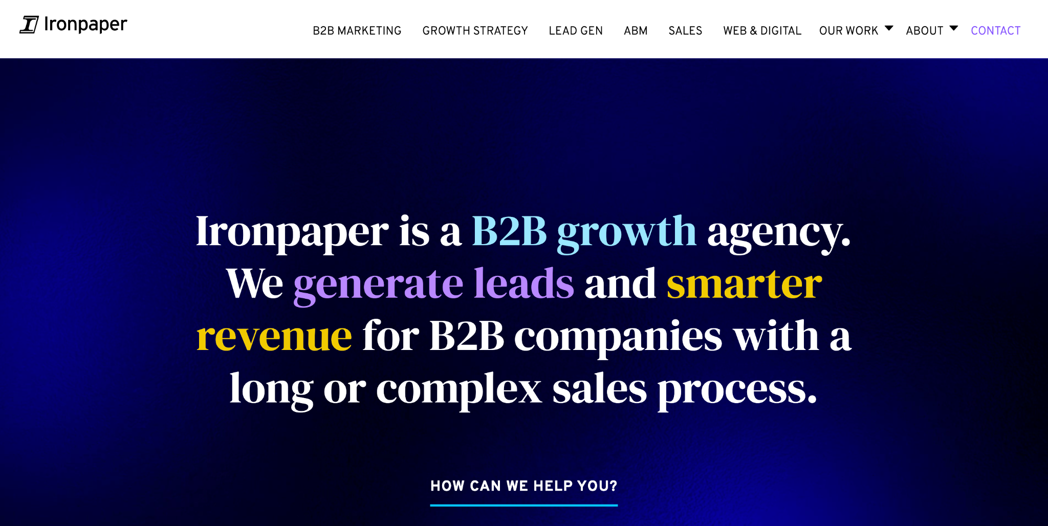 Ironpaper: top saas marketing companies